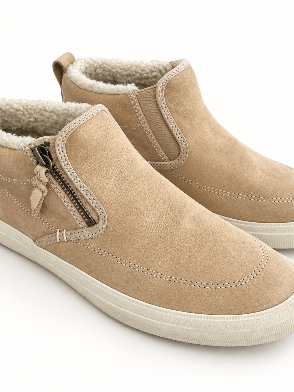 Sperry Women's Tan Suede Slip-On Loafers with Sherpa Lining